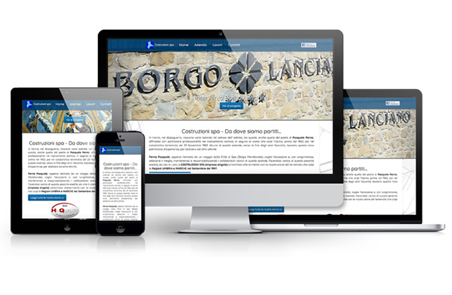 Costruzioni S.p.A. responsive website on multiple devices