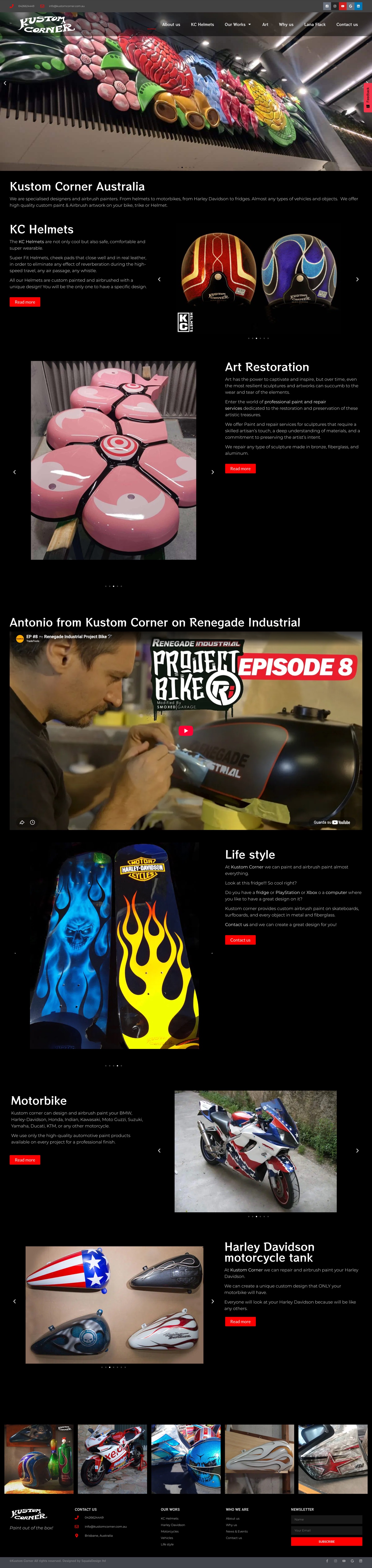 Kustom Corner full website scroll preview