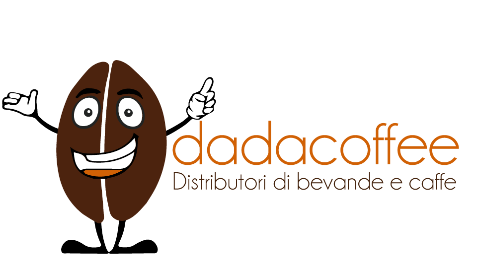 Dadacoffee logo with coffee bean character
