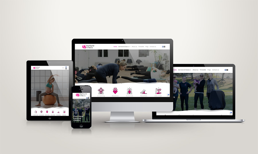 Nurture Fitness website responsive showcase