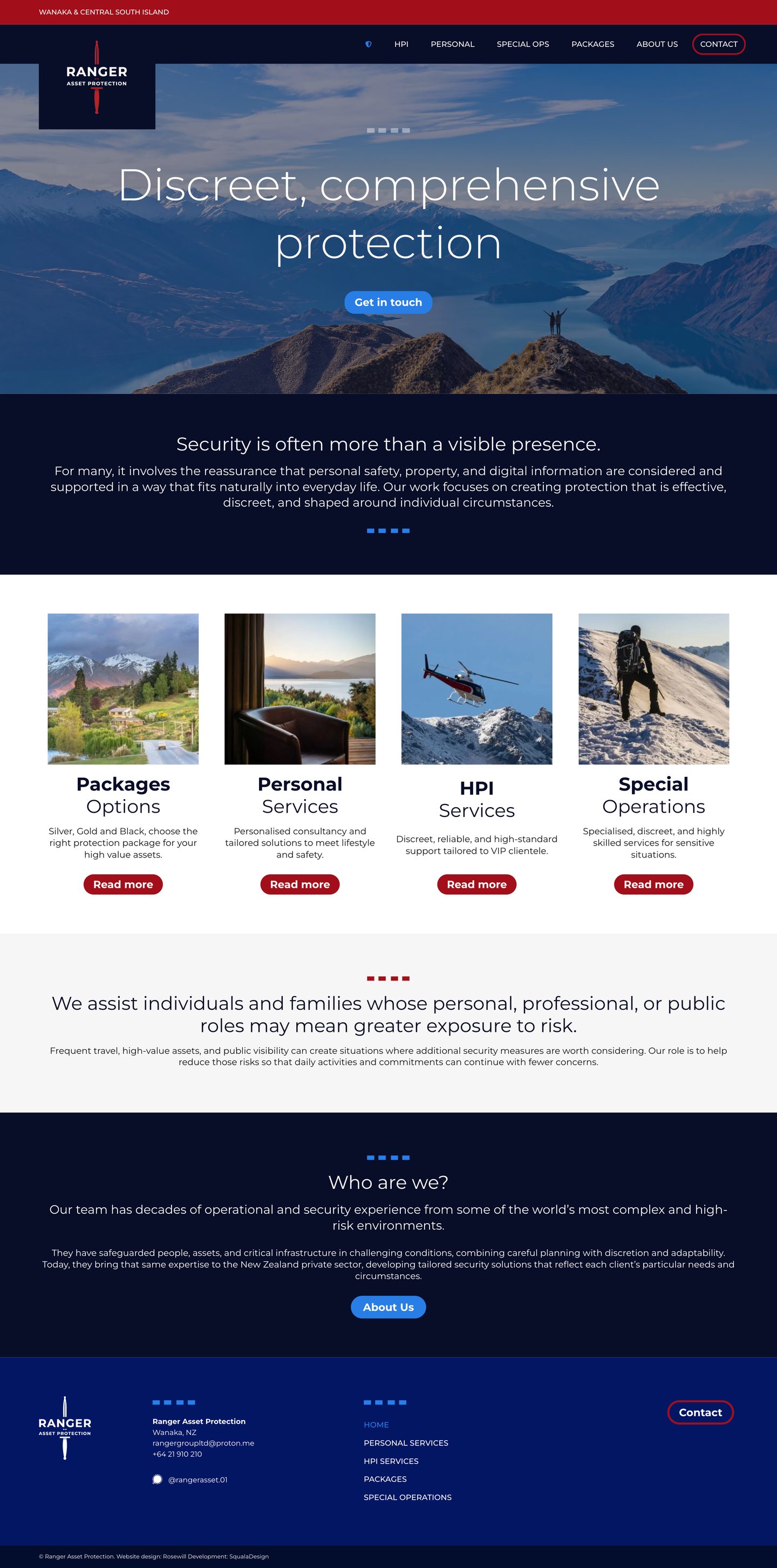 Ranger Asset Protection full website scroll preview