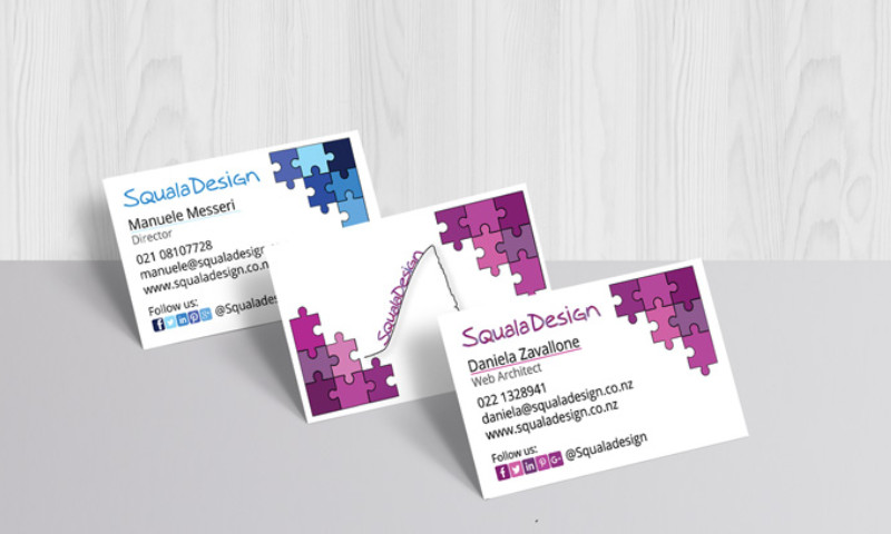 SqualaDesign business card branding showcase
