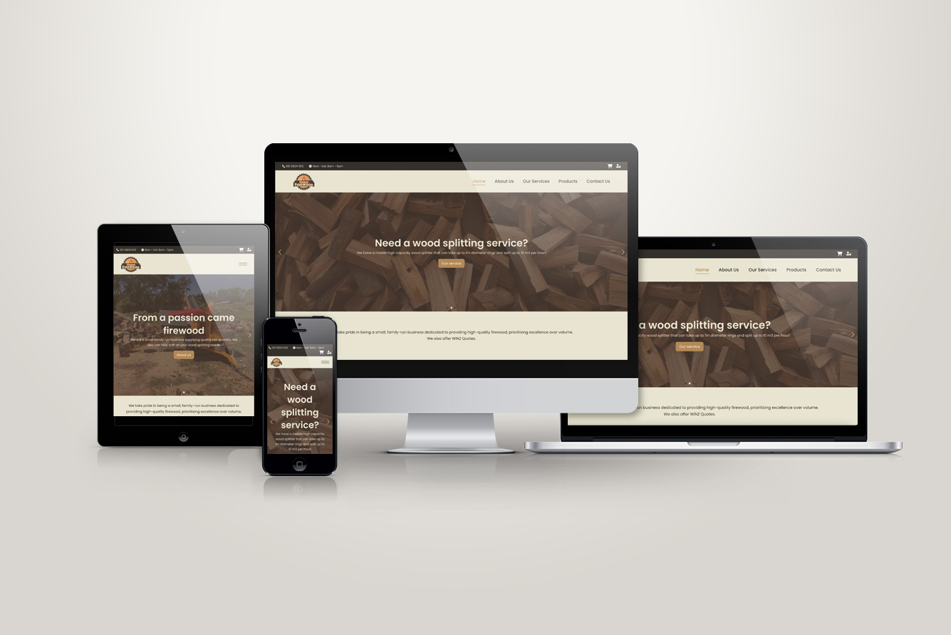 Urban Firewood website responsive showcase