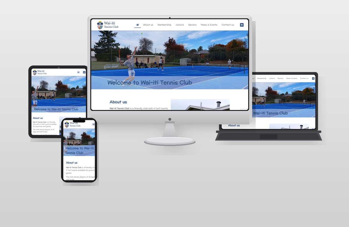 Wai-iti Tennis Club website responsive showcase