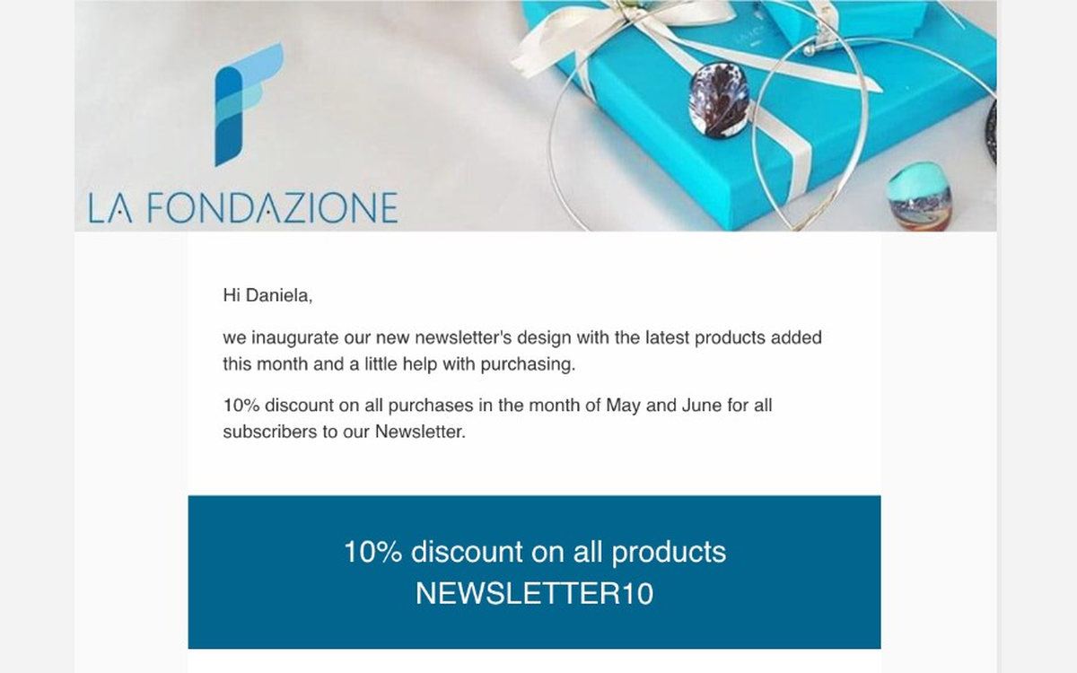 La Fondazione newsletter email marketing design